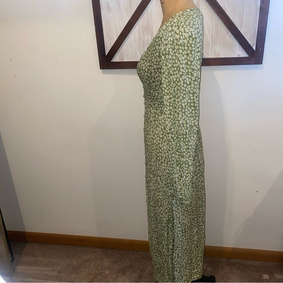 Billabong Green Patterned Long Sleeve Dress boho - Picture 5 of 10